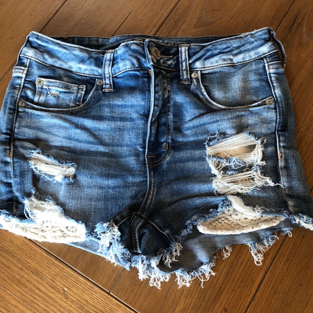 American Eagle Hi Rise Denim Shorts, size 8